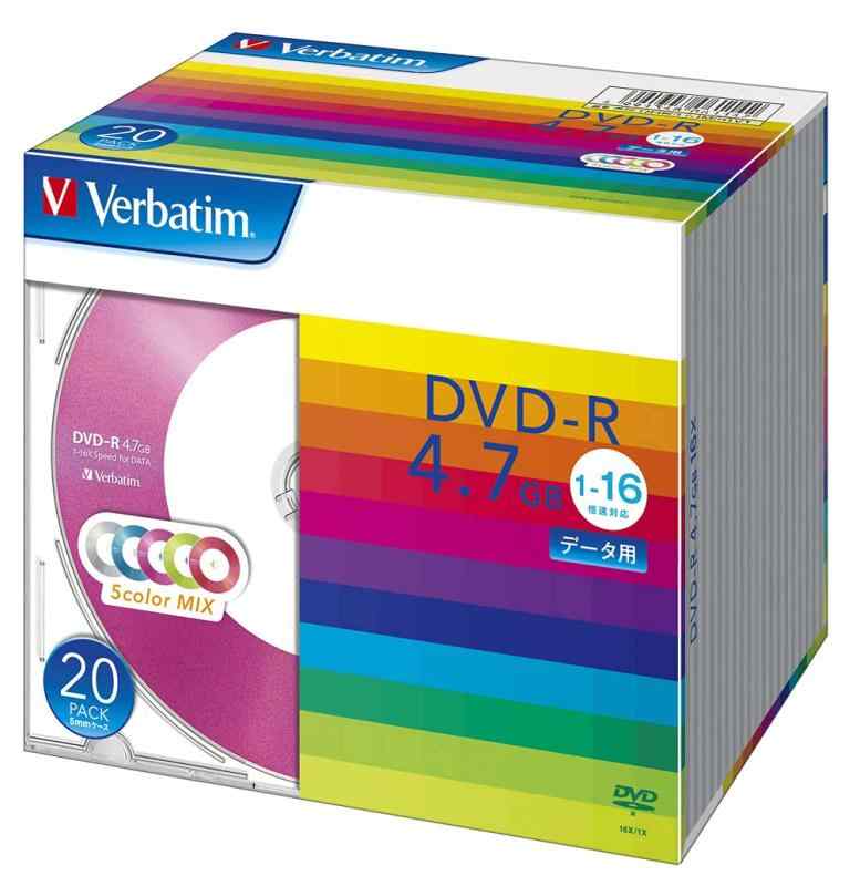 バーベイタムジャパン(Verbatim Japan) 1回記録用 DVD-R 4.7GB カラバリ 200417