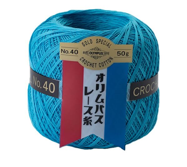 Other - レース糸 40番 綿100% 50g 約445m 手芸 編み物 刺繍 裁縫 ハンドメイド 水色系