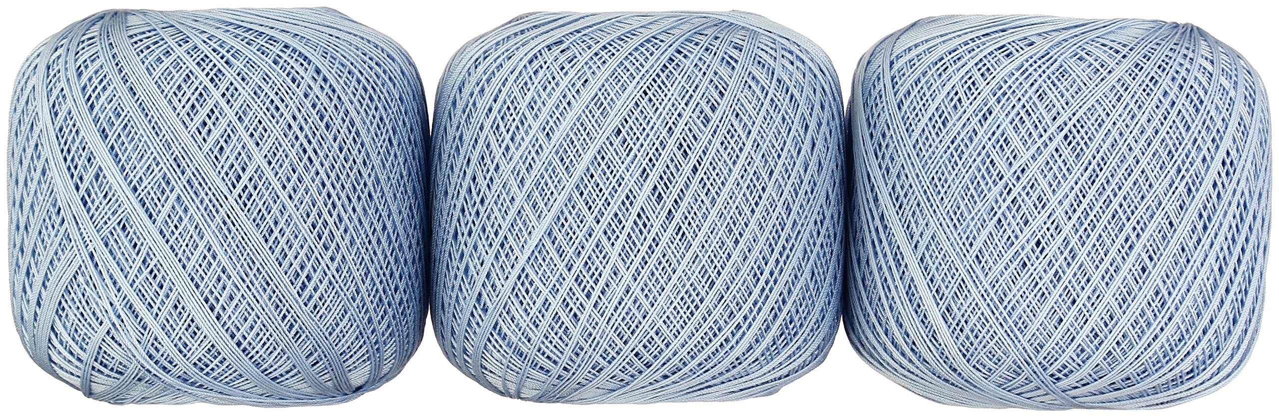 レース糸 40番手 水色 50g 約445m 3玉セット 綿100% 手芸 編み物 ハンドメイド コットン 糸 裁縫 手芸用品 素材