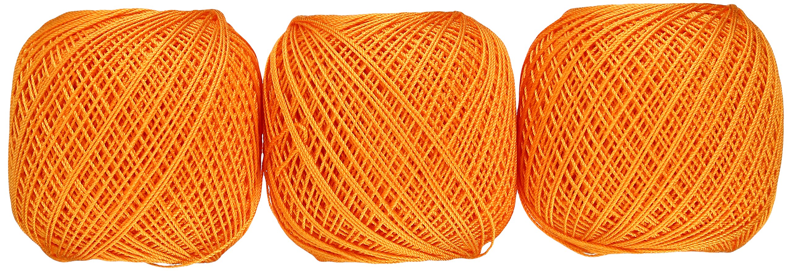 Other - レース糸 40番 オレンジ 10g 約89m 3玉セット 手芸 編み物 刺繍 糸 綿100% コットン 素材 ハンドメイド 手作り 材料