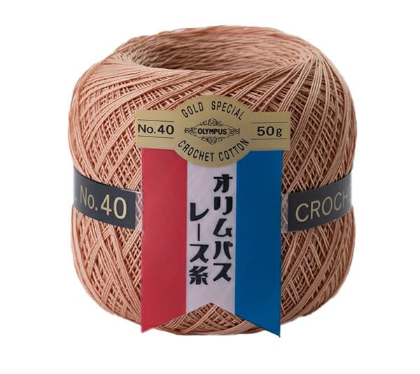 レース糸 40番手 50g 約445m 綿100% 手芸 編み物 刺繍 オレンジ系 糸 手芸用品 ハンドメイド素材