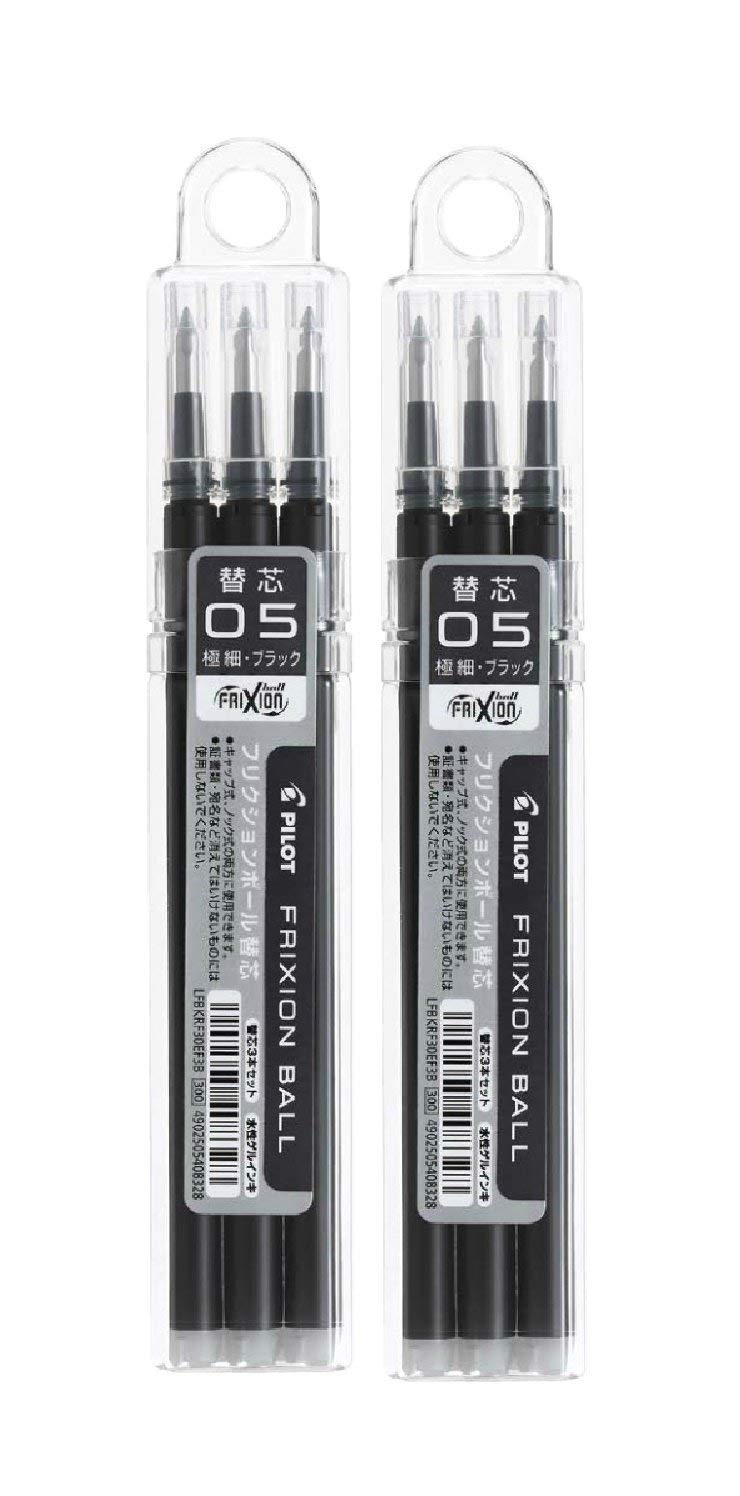 Other - ボールペン替芯 0.5mm 黒 3本セット 2個組み 消せるインク 筆記具 詰め替え用 文房具 事務用品 消耗品