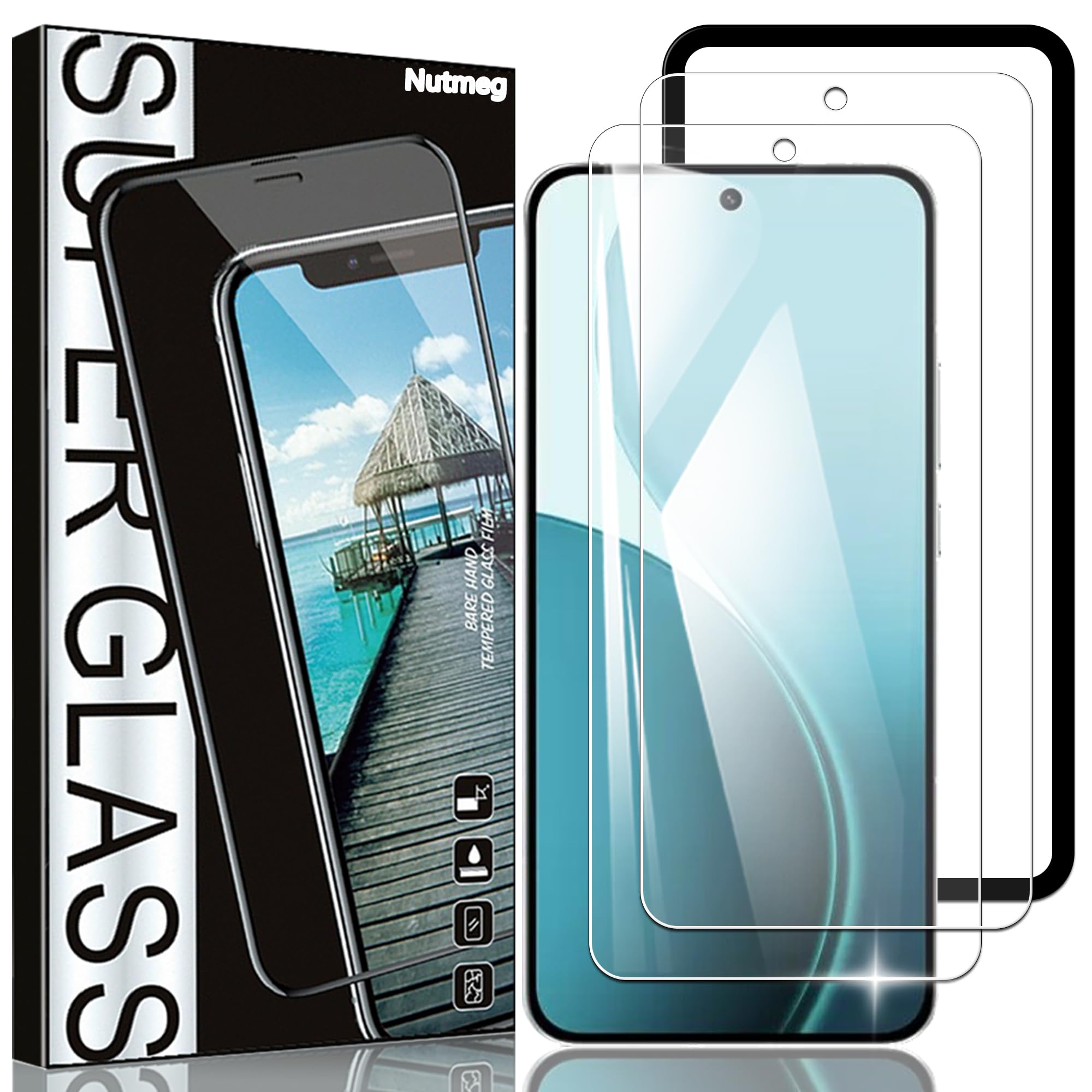 ・対応機種:OPPO Reno14 ・セット内容:ガラスフィルム2枚、ガイド枠付き ・素材:日本旭硝子 ・硬度:9H ・透過率:高透過率 ・機能:耐衝撃、飛散防止、撥油性、疎水性、指紋防止、高感度タッチ