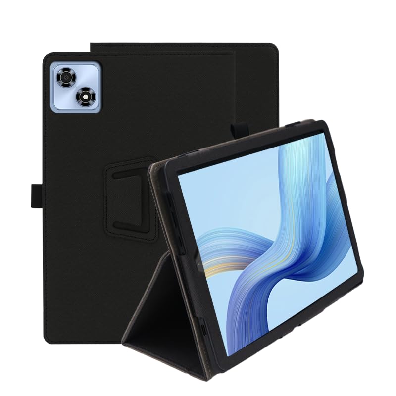 Tablet - タブレットケース 10.1インチ カバー スタンド機能付き レザー調 耐衝撃 軽量 全面保護 柔らかい手触り 保護カバー ブラック