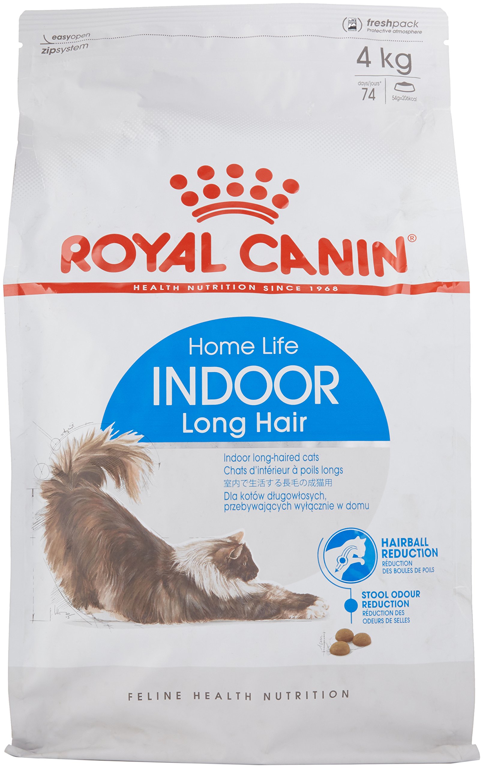 Rakuten - キャットフード ドライ 成猫用 室内飼育 長毛種用 インドア ロングヘアー 4kg 総合栄養食 高タンパク ビタミン ミネラル配合