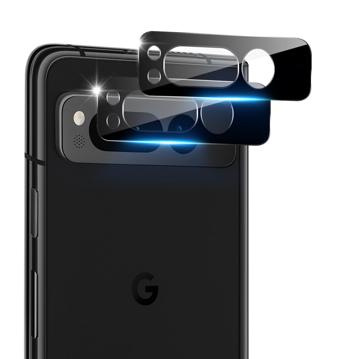 カメラフィルム Google Pixel Fold 2枚セット レンズ保護フィルム 強化ガラス 9H 耐衝撃 飛散防止 高透過率 指紋防止 気泡防止 簡単貼り付け