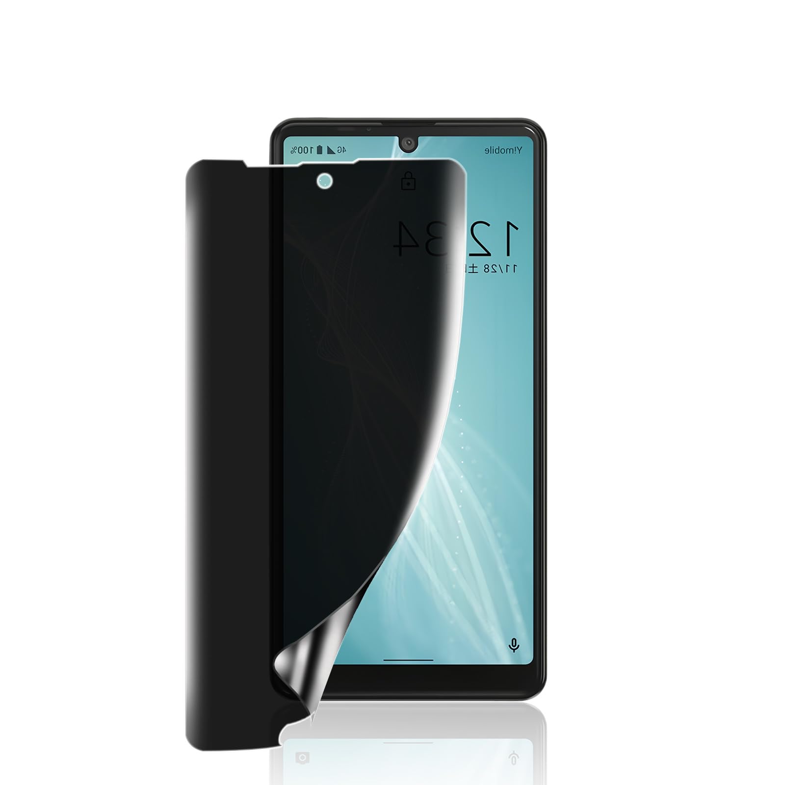 スマホ保護フィルム 全面保護 覗き見防止 TPU素材 ガイド枠付き 気泡レス キズ修復 指紋認証対応 1枚入り ケース干渉防止