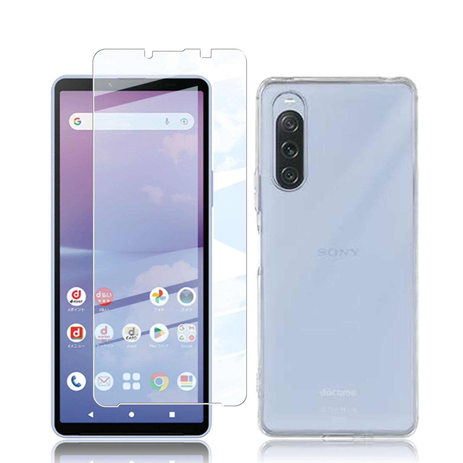 スマートフォン用 液晶保護フィルム 強化ガラス 透明 クリアケース 2点セット 硬度...