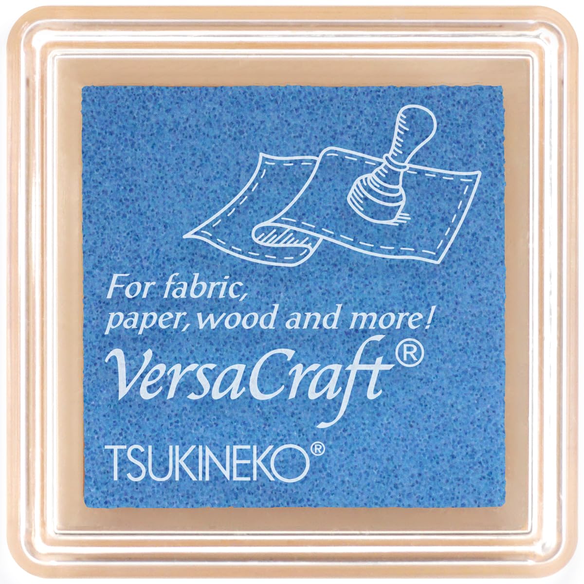 スタンプ台 水性顔料 布用 木材用 インクパッド クラフト用 正方形 34mm×34mm スカイブルー系 手芸 工作 文房具 アート用品