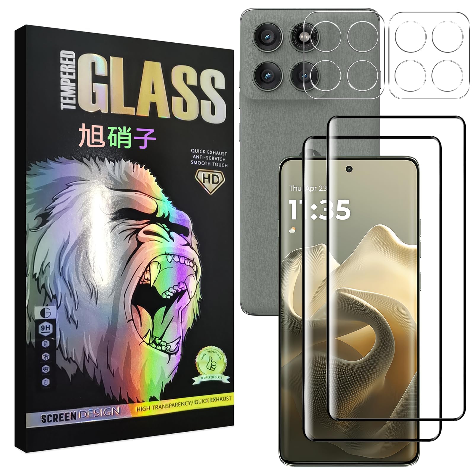 スマートフォン 液晶保護フィルム 強化ガラス レンズフィルム セット 指紋認証対応 硬度9H 耐衝撃 飛散防止 薄型 気泡ゼロ 高感度 撥油性 指紋防止 2枚セット 2枚組 画面保護 フィルム カバ