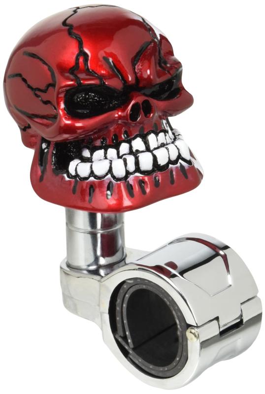 ジェットイノウエ(JET INOUE) ハンドルスピンナー スカル ワインレッド 506183 ベアリング採用 取付ハンドルサイズ26~32mmΦ 6角レンチ付 ゴムパッキン2枚付