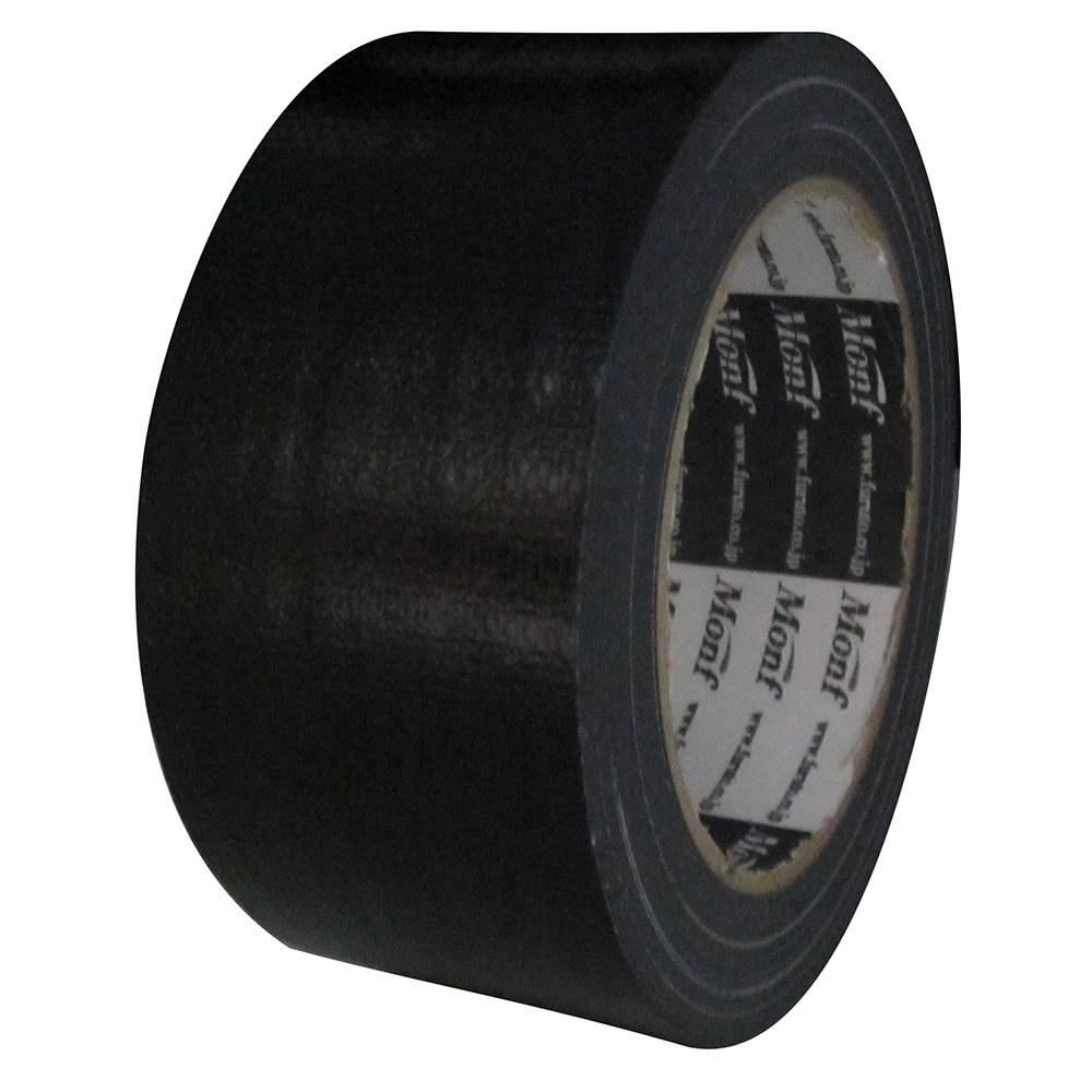 カラー布粘着テープ 幅50mm 長さ25m 厚さ0.2mm 梱包用テープ 強粘着 手で切れる 補修 固定 黒
