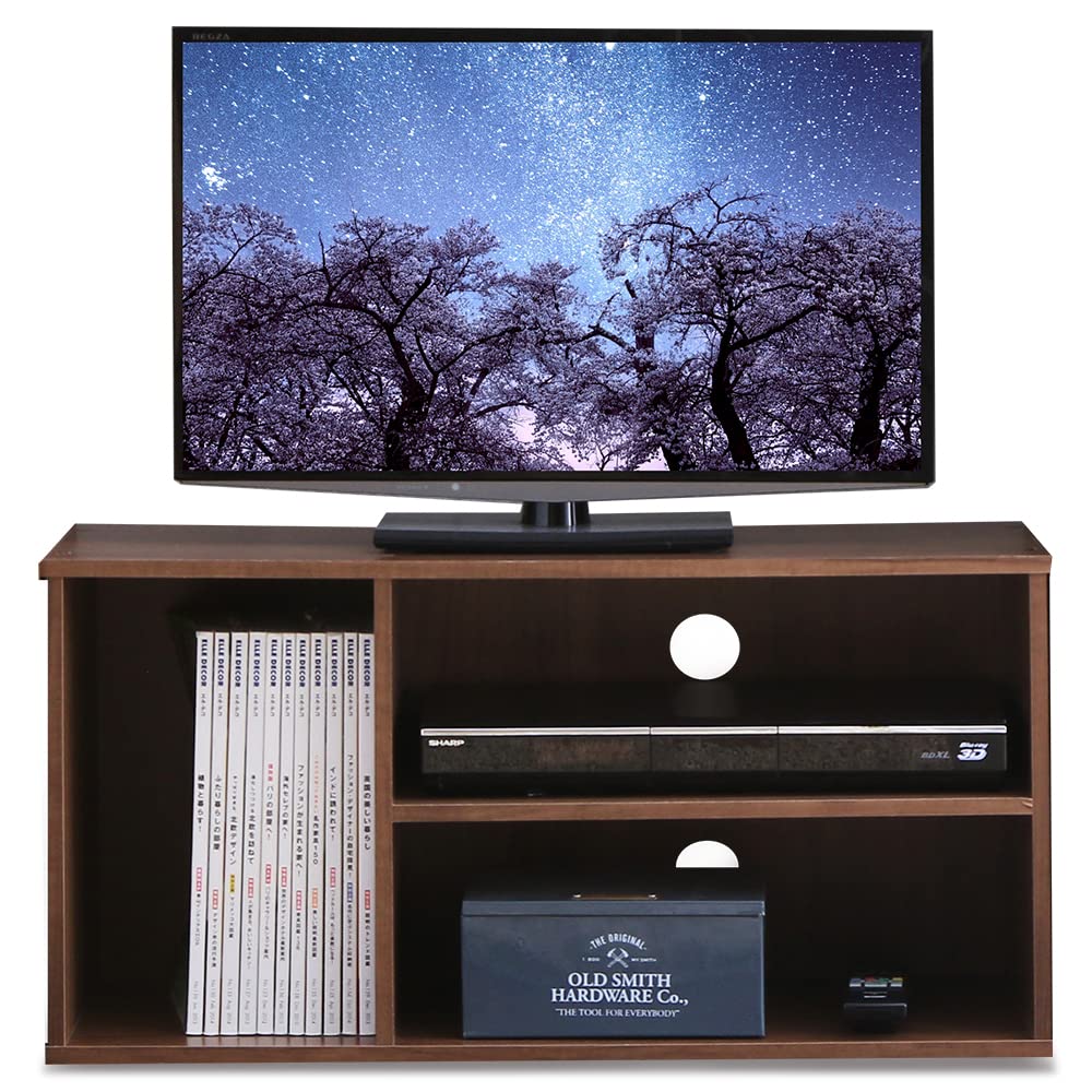 Satoru - テレビ台 ローボード 26型 32型 幅73cm 奥行30cm 高さ36cm 収納 オープンラック 木製 ウォールナットブラウン 耐荷重20kg