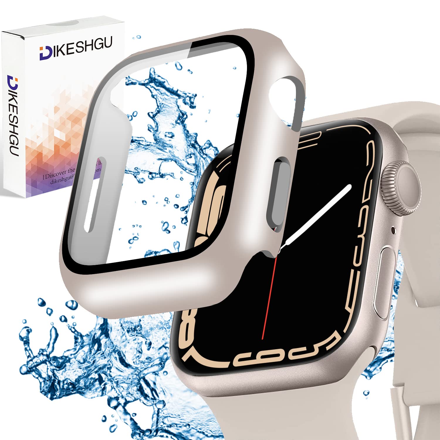 Smartwatch Case 40mm Protective Cover with Integrated Glass Film, PC Material, Shockproof, Full Protection, High Transparency, Anti-Fingerprint, Scratch Resistant, Starlight