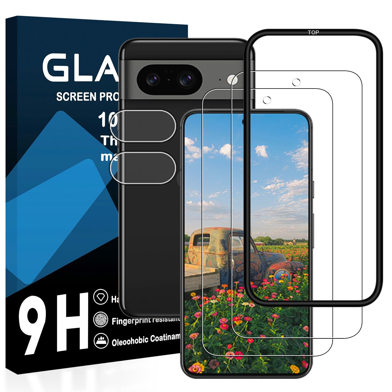 スマホ液晶保護フィルム ガラスフィルム 4枚セット ガイド枠付き 硬度9H 厚さ0.26mm 3Dラウンドエッジ 高透過率 気泡ゼロ 飛散防止 撥油性 指紋防止 貼付キット付属