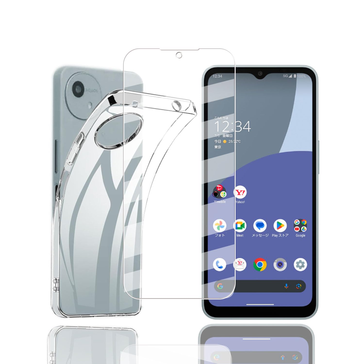 スマホケース ガラスフィルム セット 強化ガラス 保護フィルム 耐衝撃 透明 TPU カバー 薄型 軽量 硬度9H 指紋防止 自動吸着 貼付簡単 液晶保護 画面保護 衝撃吸収 スマホカバー セット品