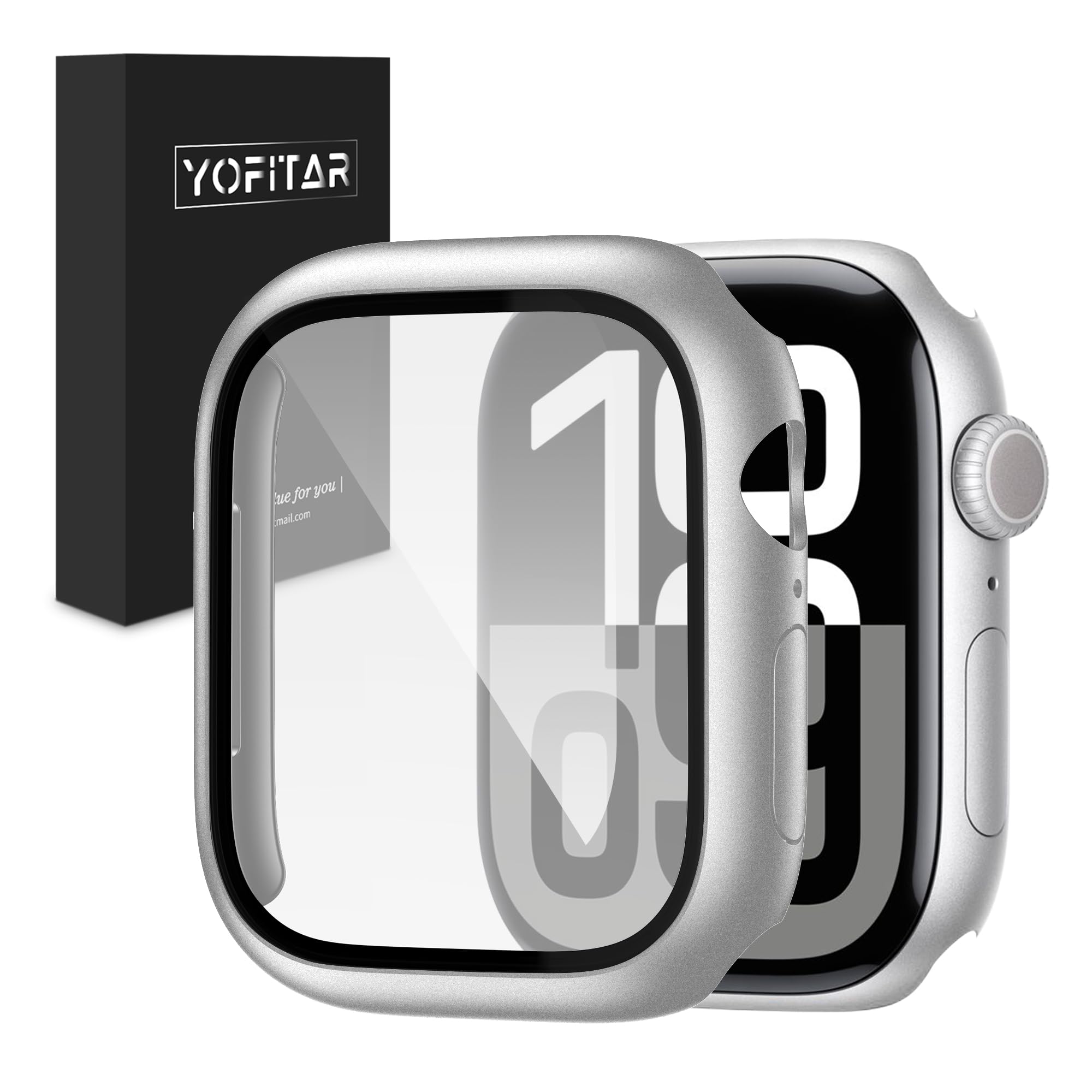 スマートウォッチケース 46mm 保護カバー 液晶フィルム 一体型 PC素材 耐衝撃 全面保護 超薄型 高透過率 指紋防止 傷防止 シルバー