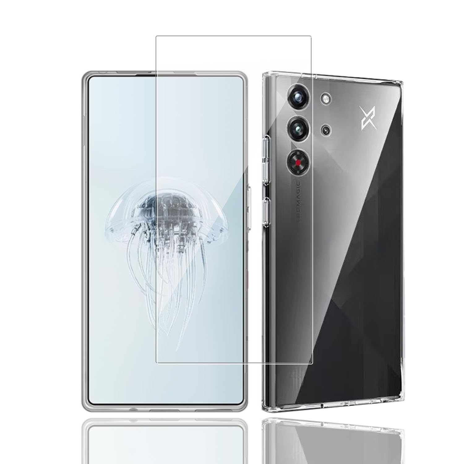 Rakuten - スマートフォンケース 強化ガラスフィルム セット 2点セット 全透明 TPU カバー 高透過率 硬度9H 飛散防止 指紋防止 耐衝撃 薄型 軽量 落下防止 黄変しにくい 散熱加工 全面保護