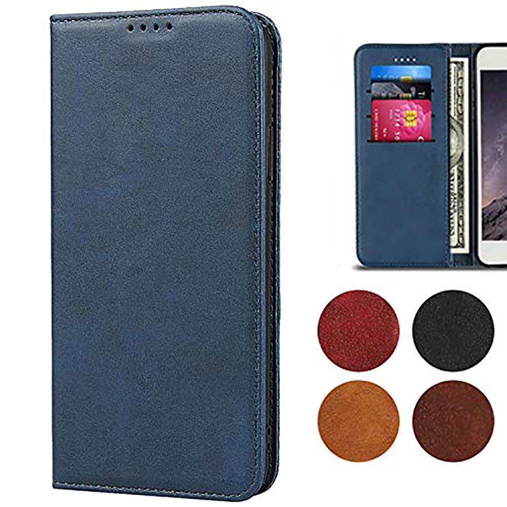 スマホケース 手帳型 ブルー 4G カバー 財布型 PUレザー スタンド機能 マグネット ...