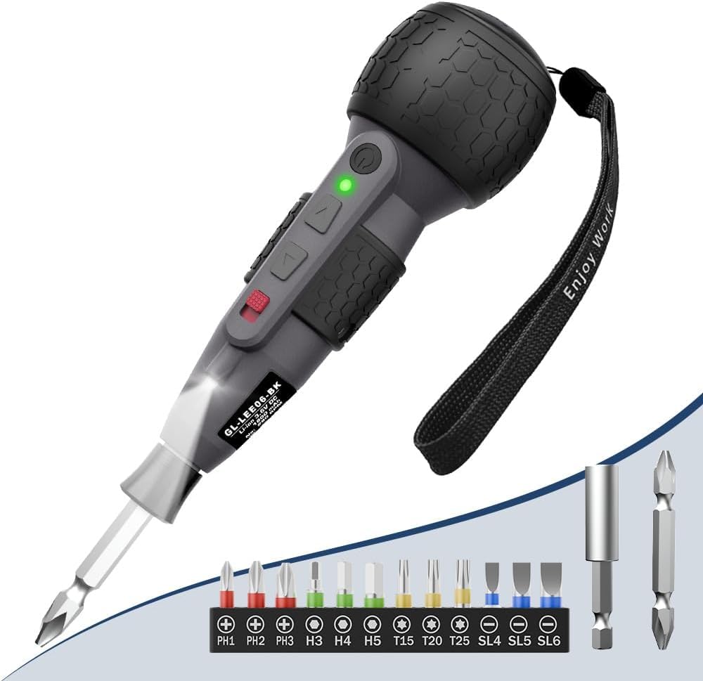 電動ドライバー 小型 工具 DIY 充電式 コードレス コンパクト 軽量 ブラック 電動工具 組み立て 家具 組立 修理 穴あけ ネジ締め 持ち運び便利