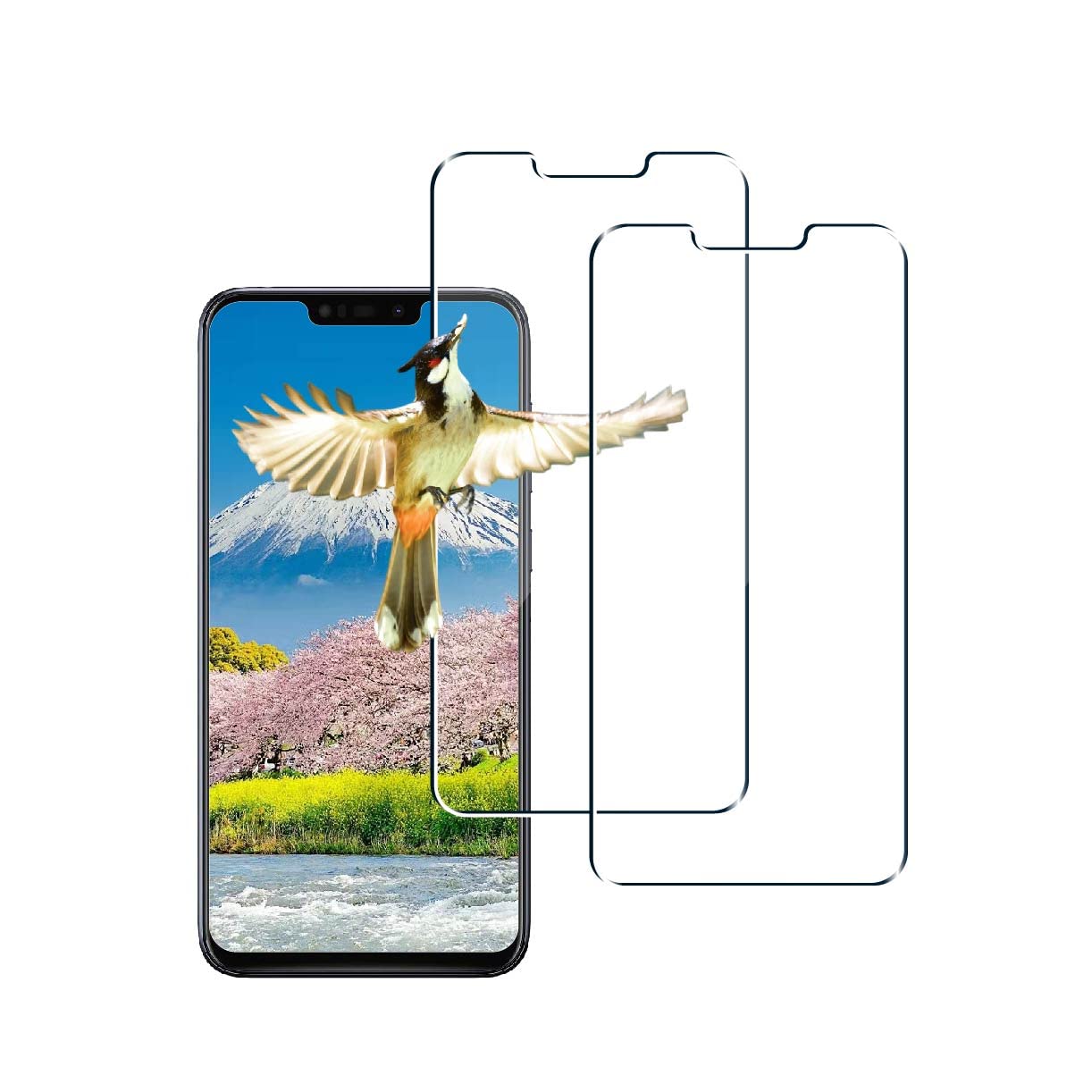 スマートフォン用 強化ガラス 液晶保護フィルム 硬度9H 高光沢 撥油性 防指紋 飛散...