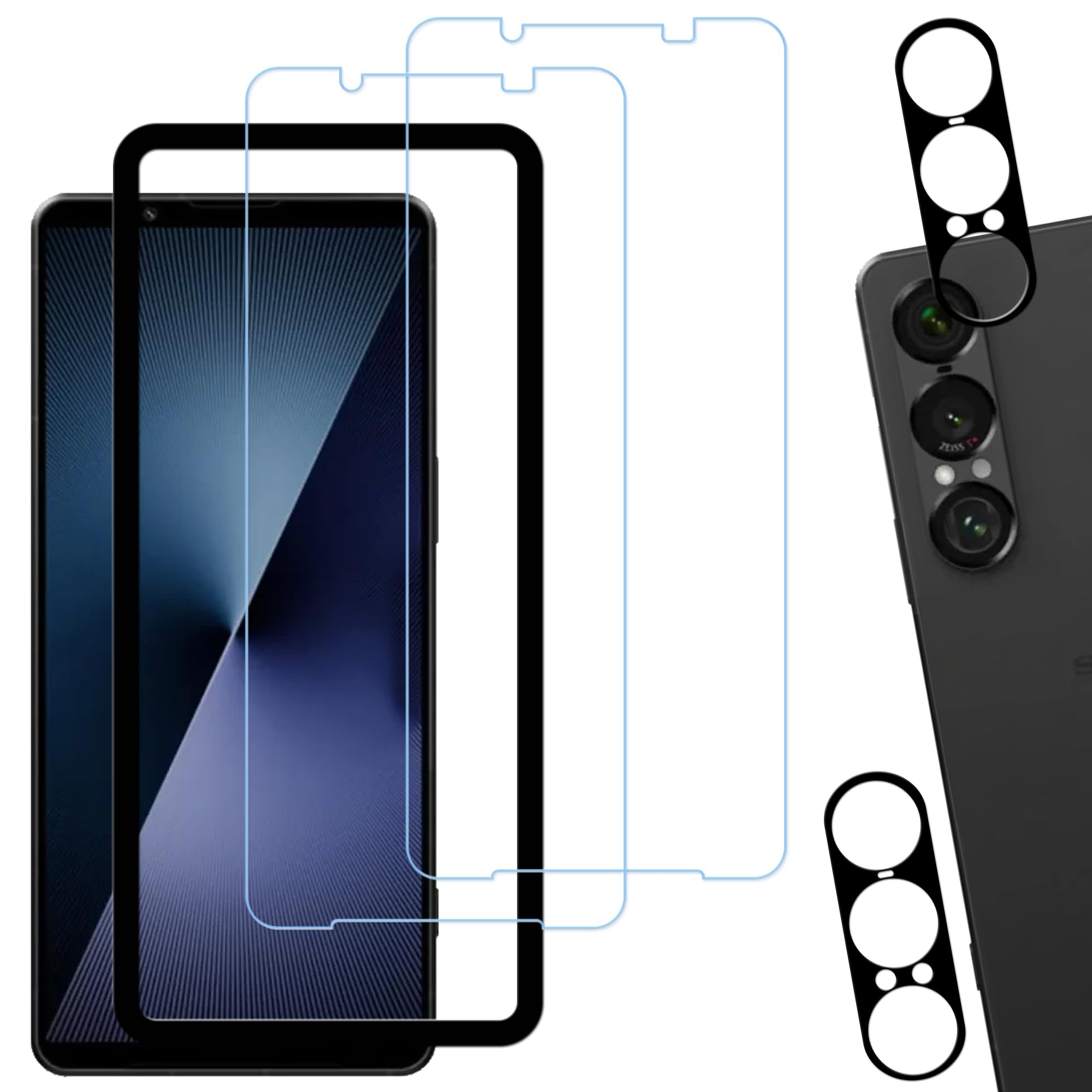 ・対応機種:Xperia 1 VII SO-51F / XQ-FS44 ・内容物:ガラスフィルム2枚、カメラフィルム2枚、ガイド枠 ・素材:日本硝子 ・機能:飛散防止設計 ・機能:ブルーライトカット(93%) ・機能:防汚コート ・仕様:ラウンド仕様