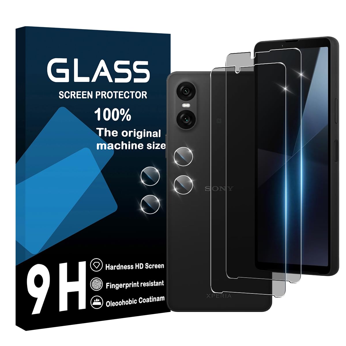 Protectors - スマートフォン用保護フィルム 覗き見防止 強化ガラス レンズ保護フィルム セット 2枚入り 9H硬度 指紋認証対応 全面保護 高透過率 飛散防止 耐衝撃 指紋防止 気泡防止 ラウンドエッジ 簡単