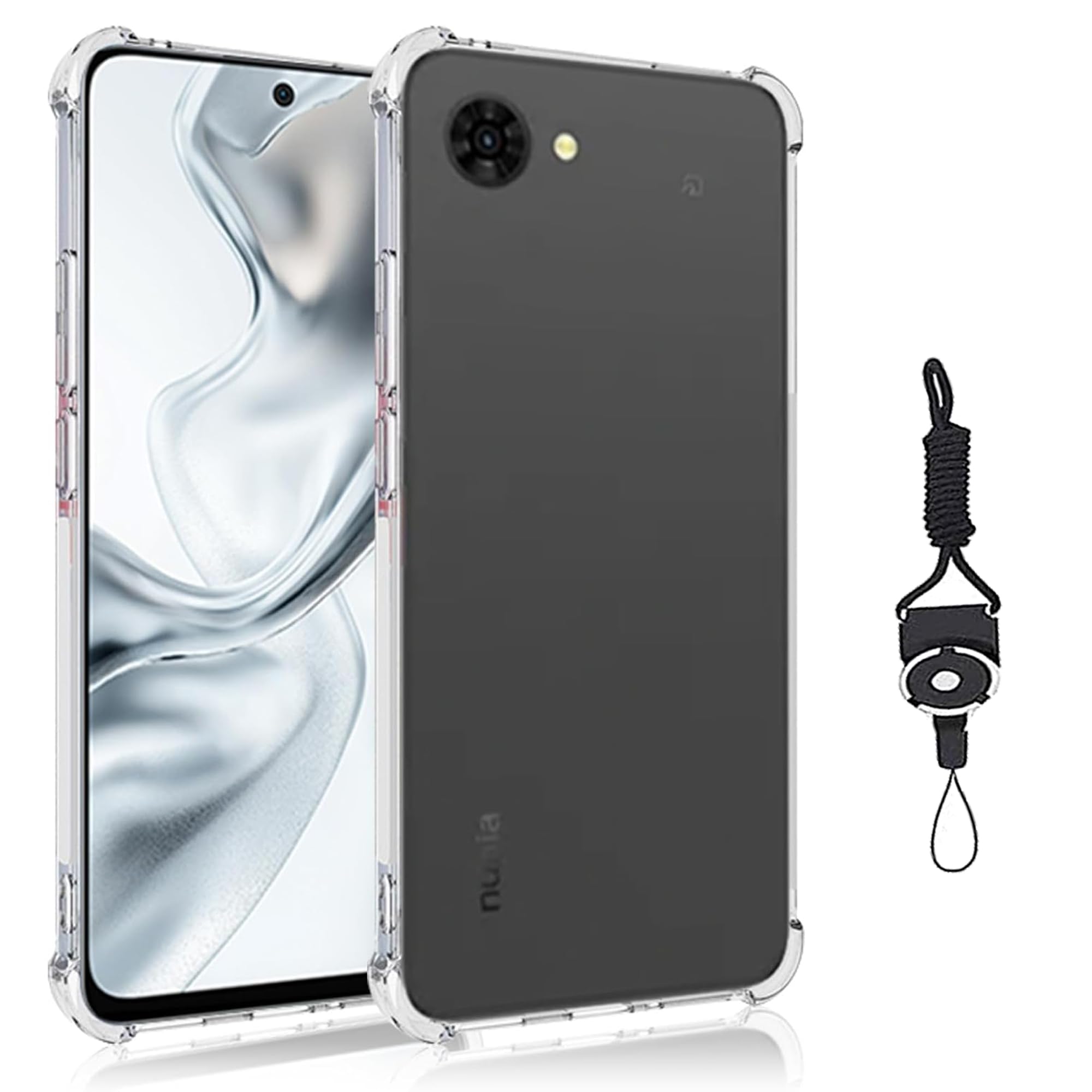 Rakuten - スマホケース クリア 透明 TPU 耐衝撃 カバー ストラップホール付 指紋防止 黄変防止 落下防止 薄型 軽量 傷防止 保護ケース
