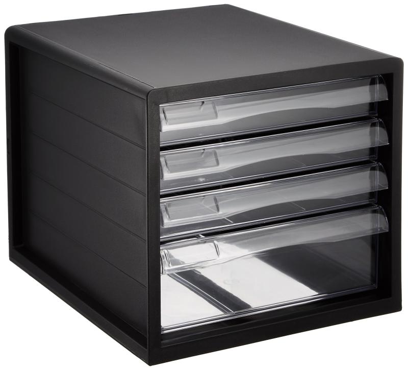 ナカバヤシ A4レターケース6段（浅5+深1） ブラック A4E-SC6B