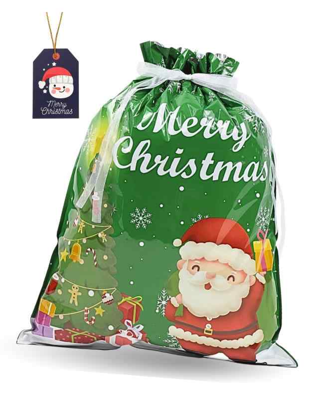 クリスマス ラッピング 袋 【11デザイン|結ぶだけ】 プレゼント 大きい 巾着 ギフト袋 リボン付き (親)