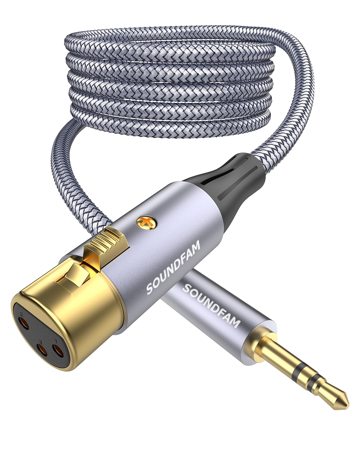 ・コネクター形状:3.5mm (オス) - XLR (メス) ・長さ:3ft (約0.9m) ・導体:22AWG 無酸素銅 (OFC) ・外径:6.0mm ・被覆素材:ナイロン編組、PVC ・端子加工:24K金メッキ (3.5mmプラグ) ・接続方式:アンバランス接続