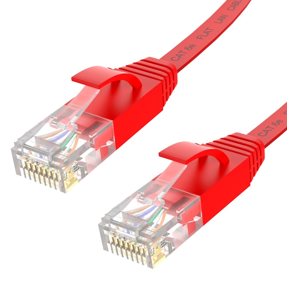 ・規格:カテゴリ6(Cat6e) ・カラー:赤 ・ケーブル長:5m ・伝送帯域:250MHz