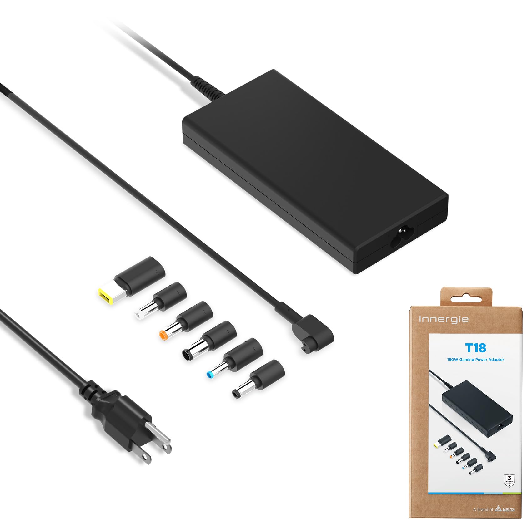 ノートPC用 ACアダプター 180W 高出力 電源アダプター 交換用プラグ付属 汎用 ノートパソコン 充電器 互換品