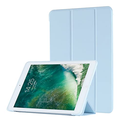 Rakuten - iPadケース 第10世代 10.9インチ 手帳型 ブック型カバー 三つ折りスタンド 耐衝撃 オートスリープ シンプル 無地 ライトブルー