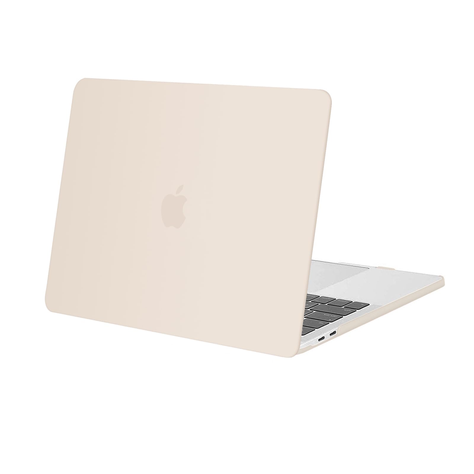 ・対応機種:MacBook Pro 13インチ (モデル: A2338、A2289、A2251、A2159、A1989、A1706、A1708) ・ケースサイズ:30.5 x 21.6 x 1.5 cm ・ノートパソコンサイズ:30.4 x 21.2 x 1.5 cm ・重量:8.9オンス (約252g) ・厚さ:1.2 mm ・素材:プラスチック ・機能:放熱設計、耐衝撃、135度開閉可能、シリコン製足付き