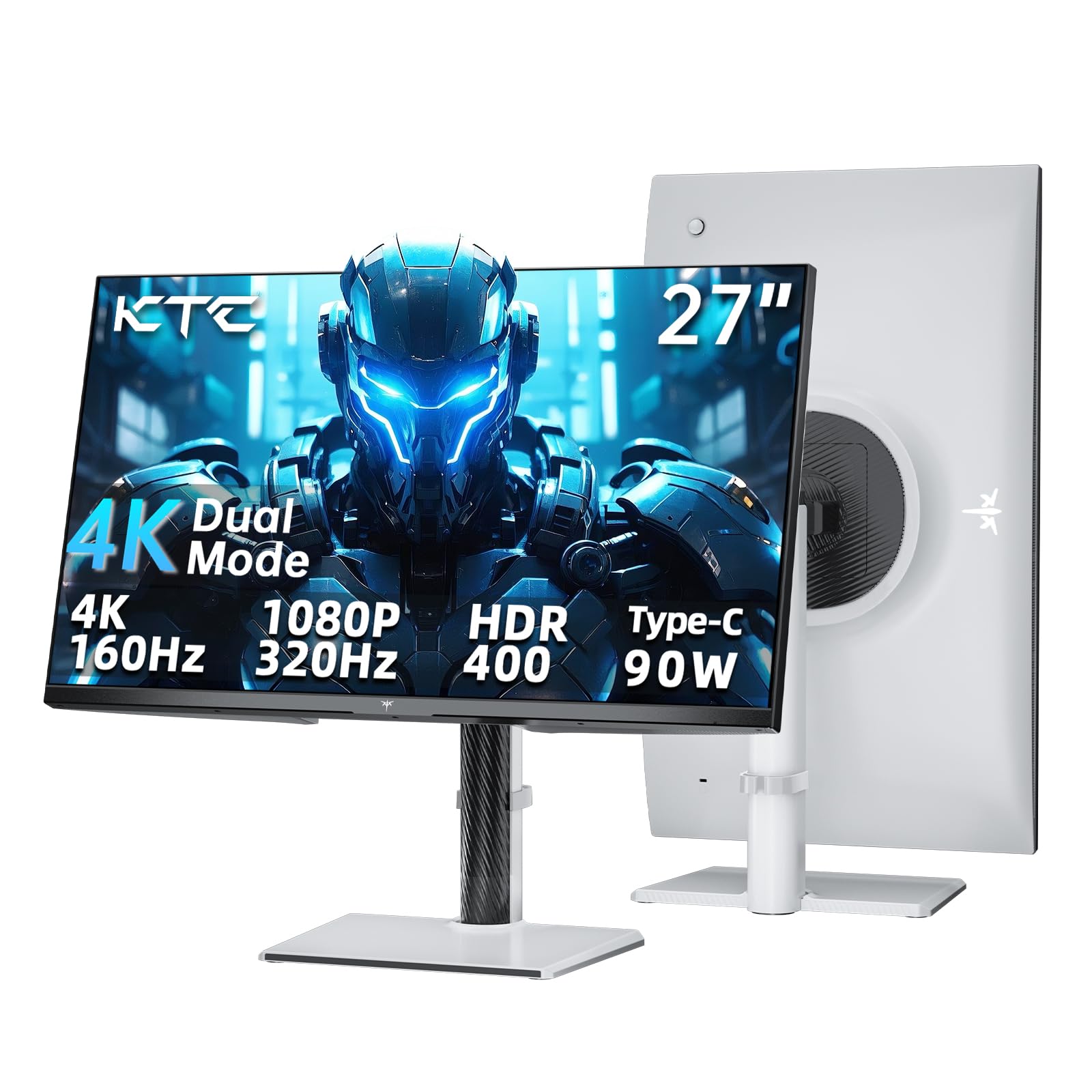 ゲーミングモニター 27インチ 4K 160Hz 1080P 320Hz ミニLED デュアルモード HDR1400 高速IPSパネル 65W Type-C HDMI 2.1 DP 1.4 アダプティブ同期 高さ調整 VESA対応