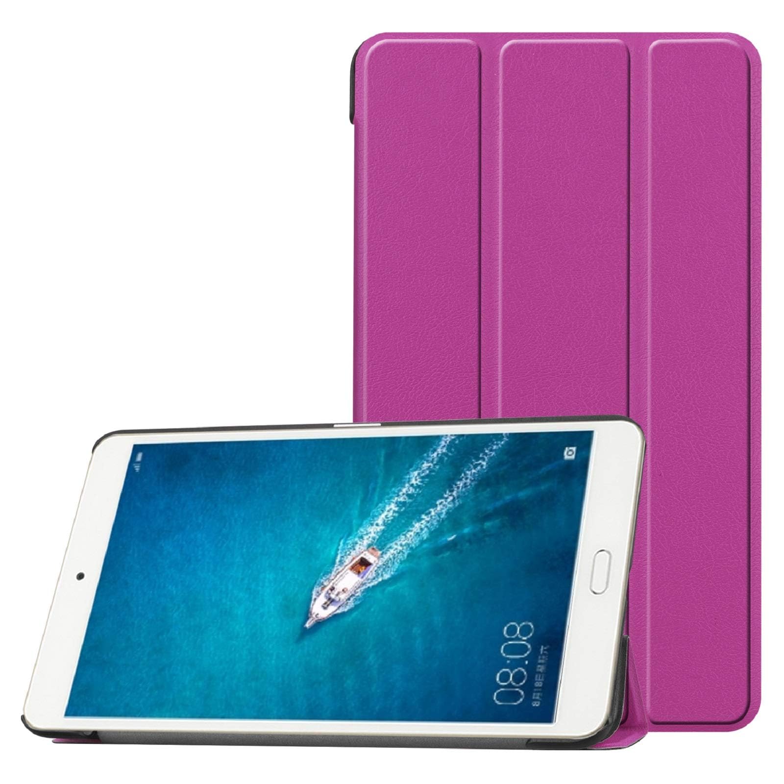 ・対応機種:NTT docomo dtab Compact d-02K (8インチ) ・素材:高級PUレザー ・機能:スタンド機能、多角度回転、マグネット固定 ・特徴:超薄型、超軽量