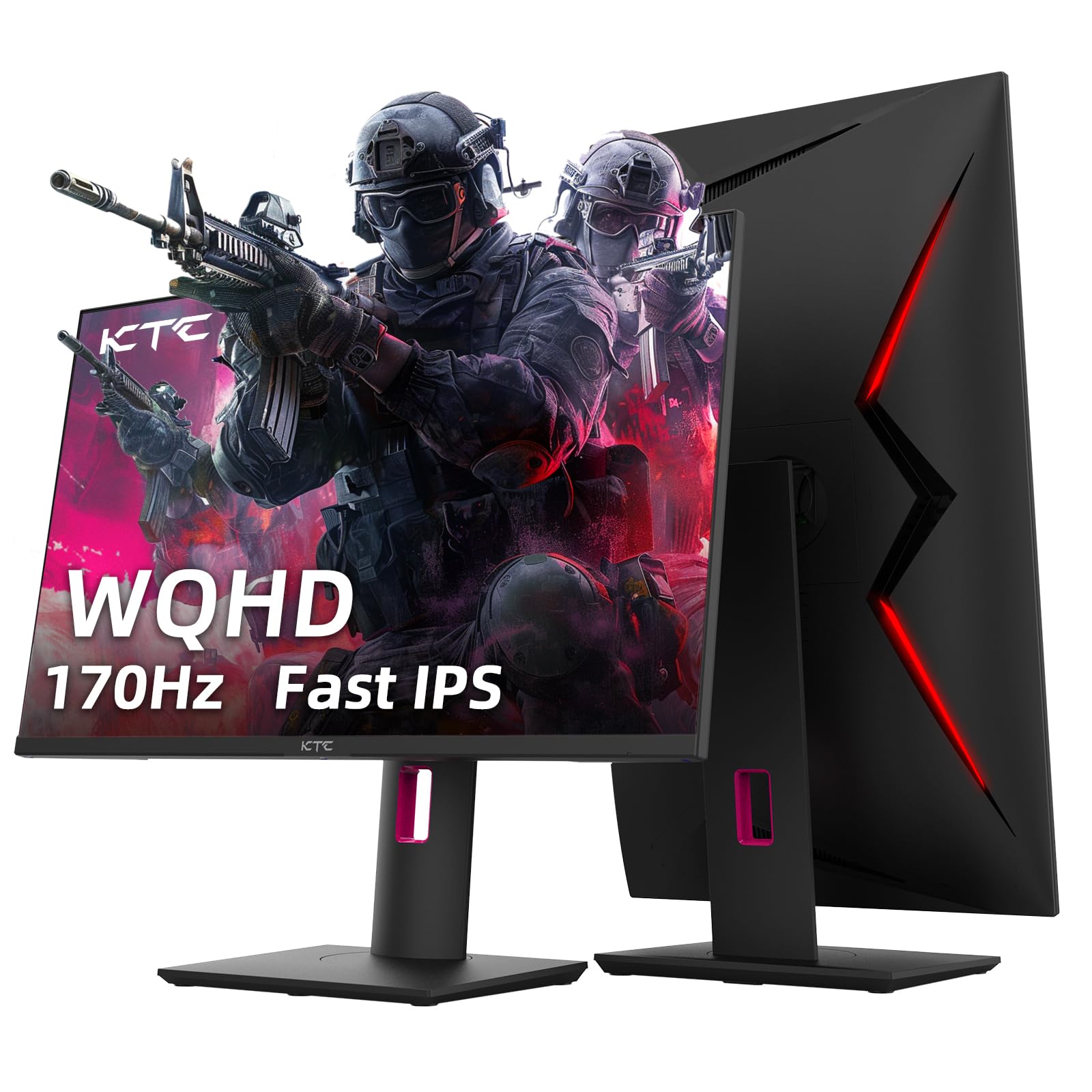 19 inches + - ゲーミングモニター 27インチ 2K 170Hz 高速IPS 1ms GTG PCモニター HDMI DP USBポート 高さ調整 傾き スイベル ピボット対応 sRGB DCI-P3 垂直表示対応