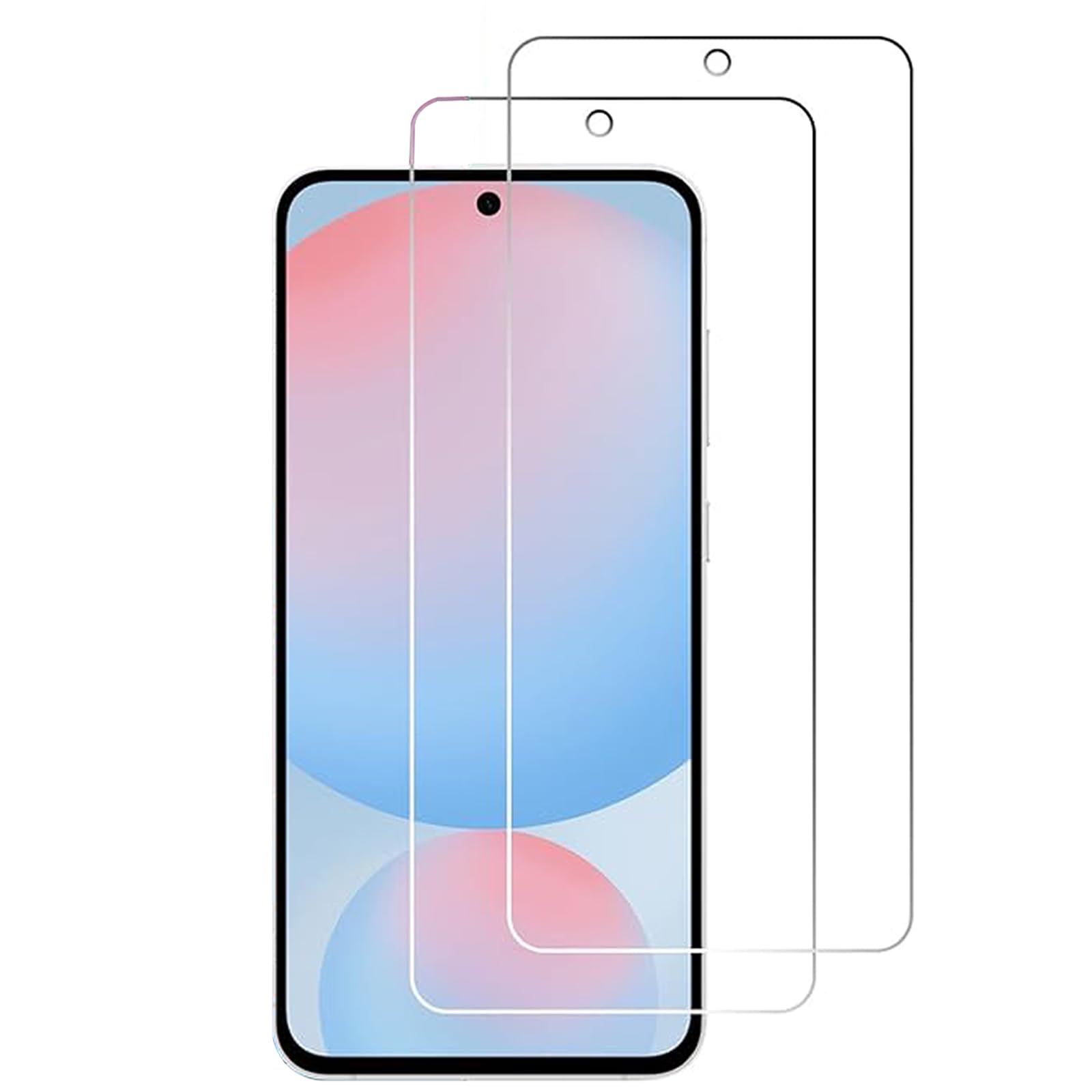スマホ用ガラスフィルム 2枚セット 液晶保護 強化ガラス 9H 耐衝撃 飛散防止 指紋防止 高透過率 気泡ゼロ 自動吸着 0.26mm 2.5D 2024年モデル対応