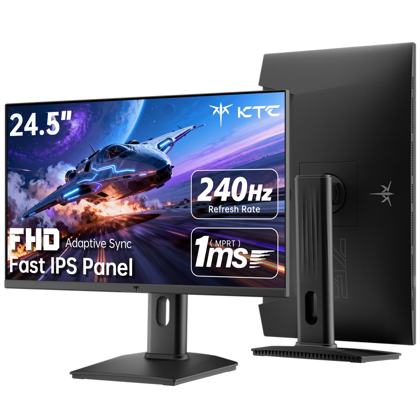 モニター 24.5インチ 240Hz フルHD IPSパネル 高速応答 HDR対応 HDMI DP対応 VESA対応 高さ調整 角度調整 ピボット機能 PCモニター