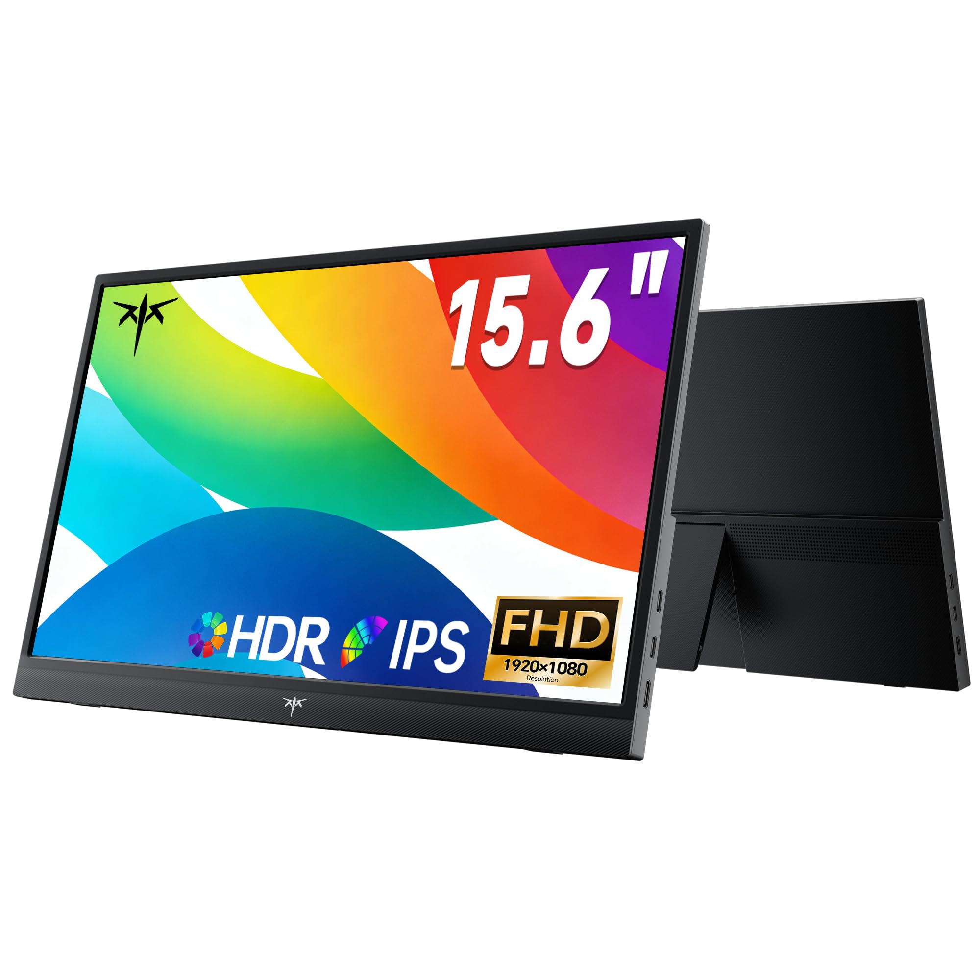 モバイルモニター 15.6インチ フルHD IPSパネル 薄型 軽量 ポータブルディスプレイ USB-C HDMI接続 スピーカー内蔵 セカンドモニター デュアルディスプレイ ノートPC ゲーム機 スマホ対応 ブラッ