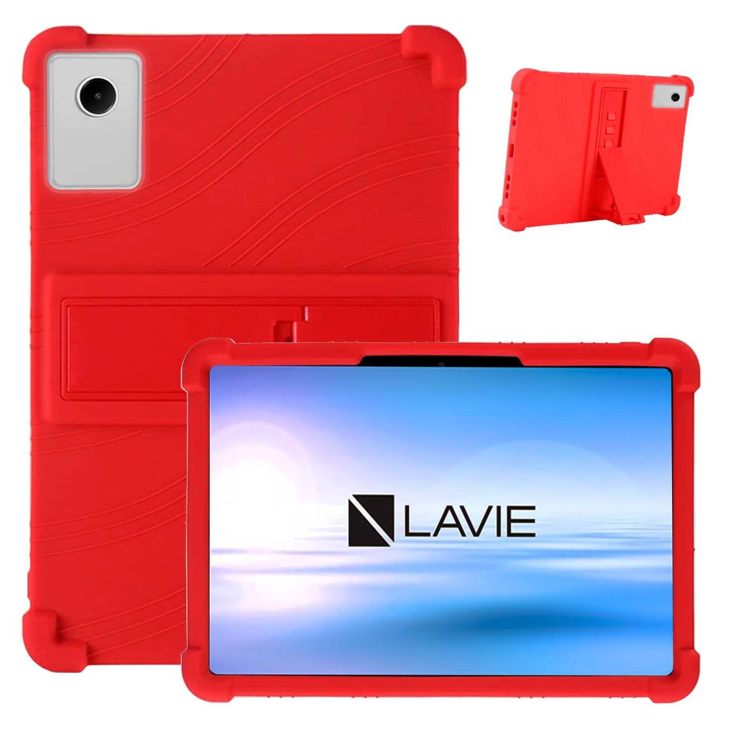 Tablet - タブレットケース 12.1インチ ソフトシリコン 全面保護 カバー 360度保護 耐衝撃 擦り傷防止 軽量 レッド タブレットカバー