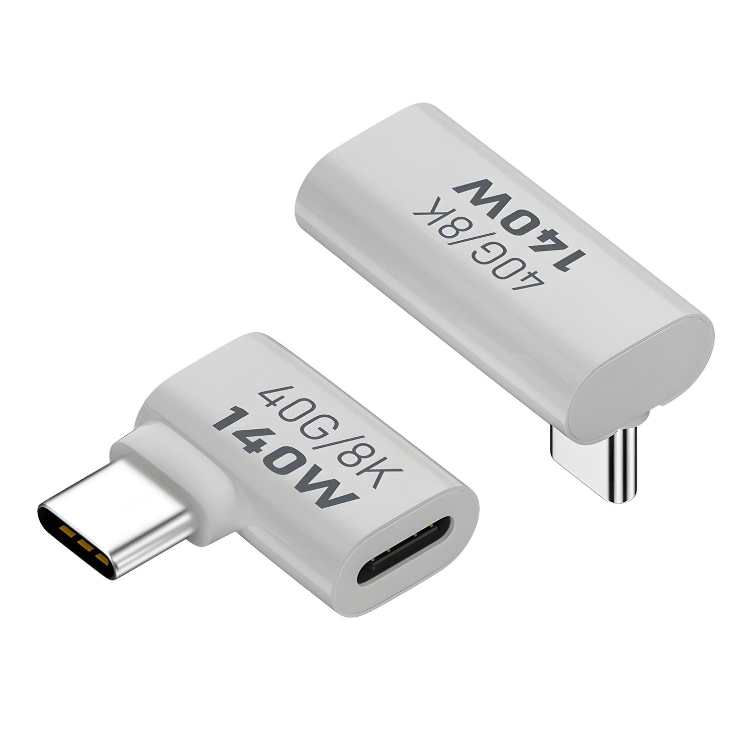 USB-C アダプター 2個セット 40Gbps高速転送 PD140W急速充電 8K 60Hz映像出力 90度...