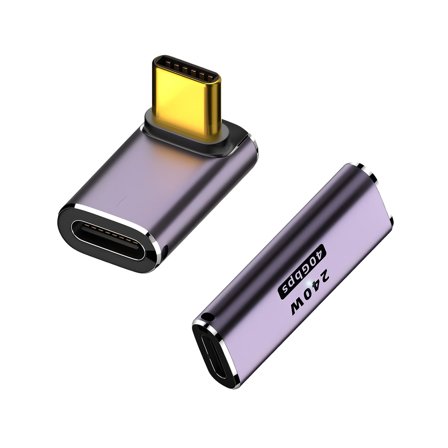 USB-C 変換アダプタ 2個セット 延長コネクタ 40Gbps 240W 5A 高速データ転送 映像出力 8K 4K 急速充電 ストレート L字 90度 タイプC 小型 コネクタ