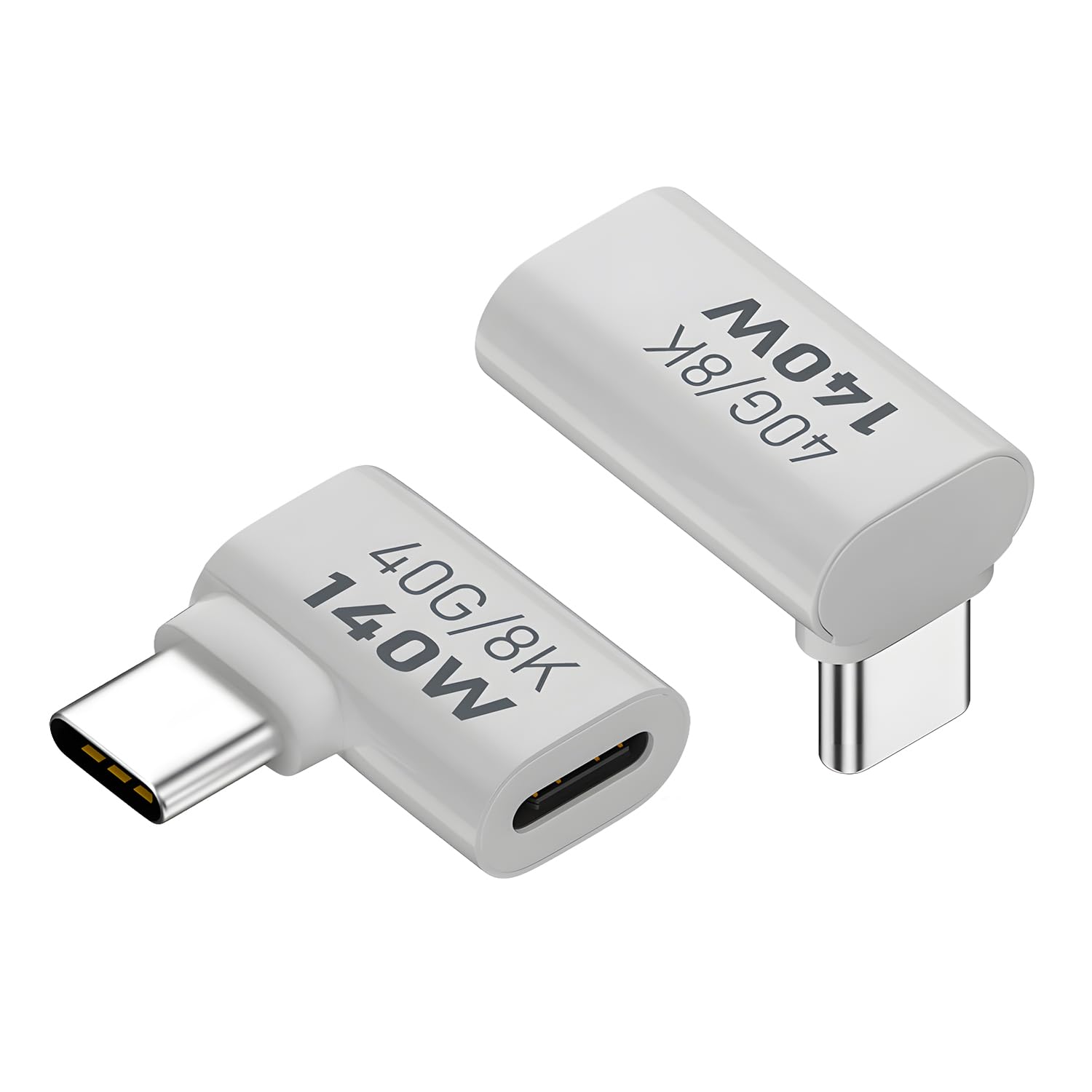 USB-C 変換アダプター L型 2個セット 40Gbps 高速転送 140W 急速充電 8K 60Hz 映像...