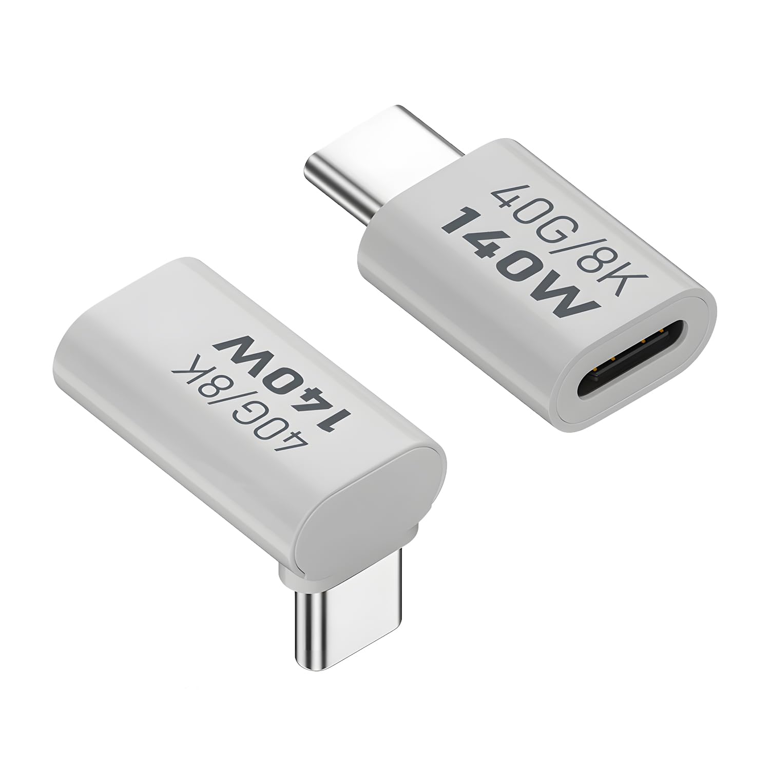 USB-C 変換アダプター 2個セット 高速転送 急速充電 映像出力 90度 L型 断線防止 ...