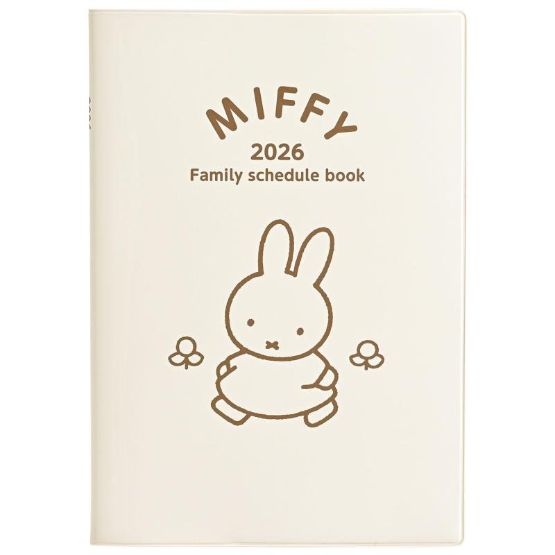 クツワ 手帳 ミッフィー 家族手帳 2026年 B6 マンスリー 日曜始まり 2025年12月始まり
