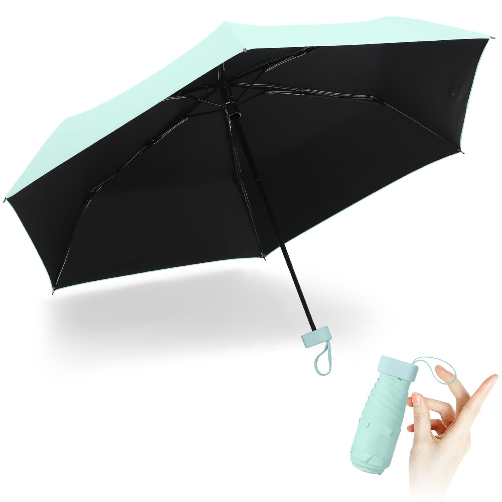 折りたたみ傘 晴雨兼用 6本骨 軽量 240g 完全遮光 UVカット 紫外線対策 遮光遮熱 高撥水 コンパクト 丈夫 手動開閉式 無地 携帯便利 防水ケース付き 傘 レディース メンズ