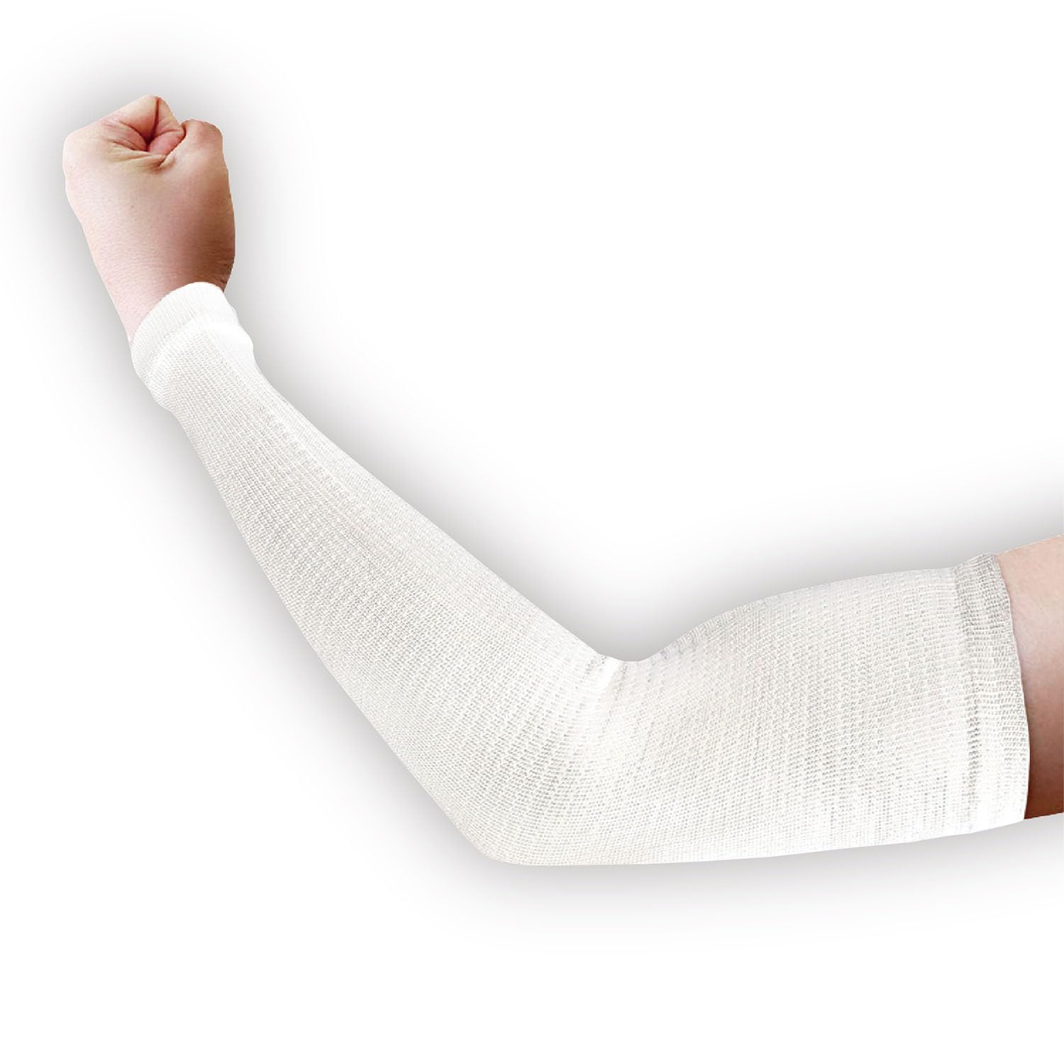 Arm Warmers - アームカバー 40cm 接触冷感 ひんやり UVカット 男女兼用 日本製 ホワイト 高強度ポリエチレン素材 腕カバー 日焼け対策 紫外線対策 遮熱 吸汗速乾 腕抜き 園芸 作業用 スポーツ アウトドア