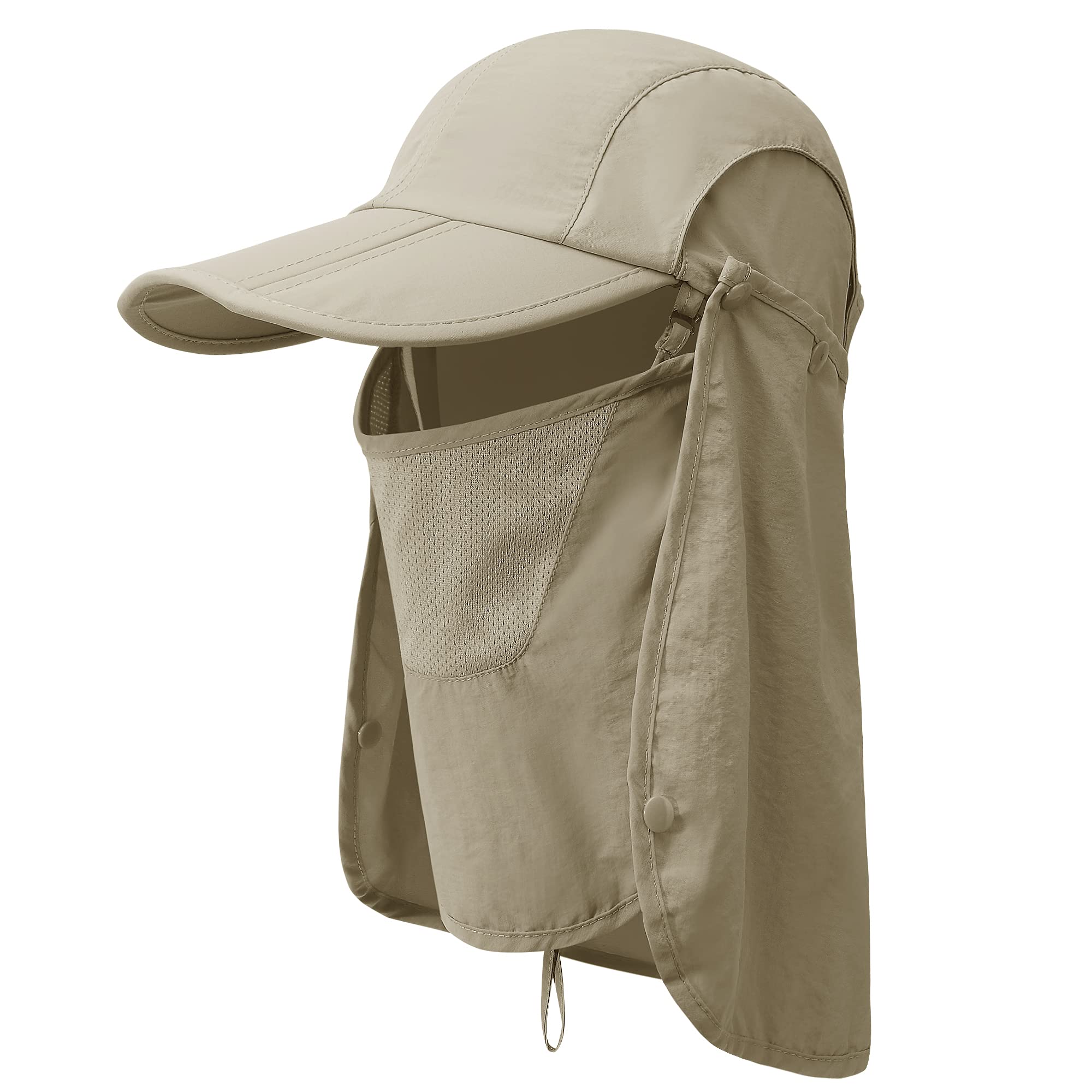 Hats - アウトドアハット 帽子 3Way 360度UVカット 日除け 折りたたみ 紫外線対策 花粉対策 フェイスカバー付き スポーツ 登山 農作業 ガーデニング ランニング 釣り 男女兼用